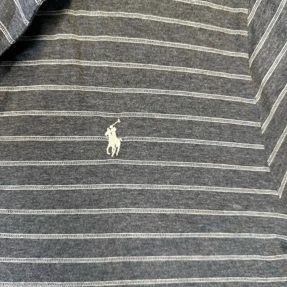 Polo Golf Ralph Lauren Men’s Size XL Turtle Bay Branded Polo Grey Striped Cotton